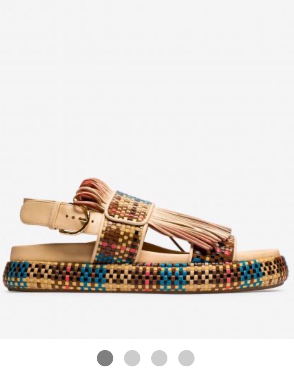 ULLA JOHNSON Fringed Woven Leather Sandals - Picture 2 of 13